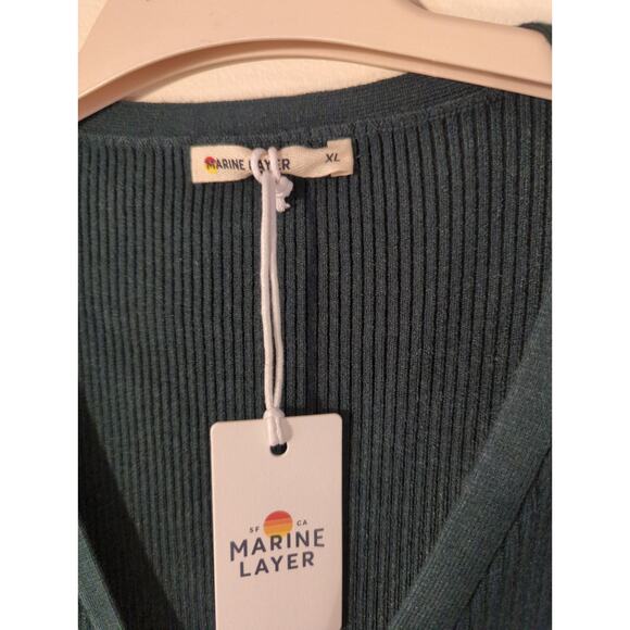 New w/tags Marine Layer Size XL Brea Rib Button Up Midi Dress Ponderosa Pine - Picture 4 of 7